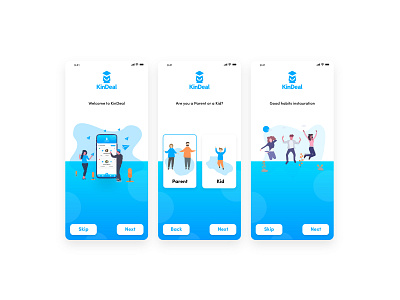 Kids Parents App Introduction app design app ui branding design gradient illustration intro intro page intro screen introduction logo mobile app starting starting page ui ui ux vector