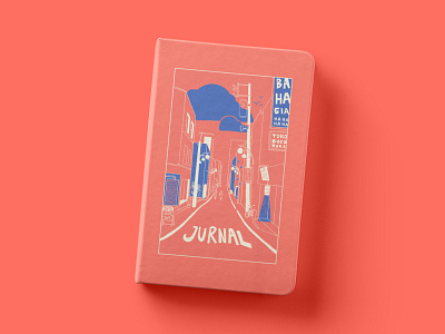 Illustration on Notebook Cover animation branding color flat icon illustration japanese logo pantone pink street twotone website