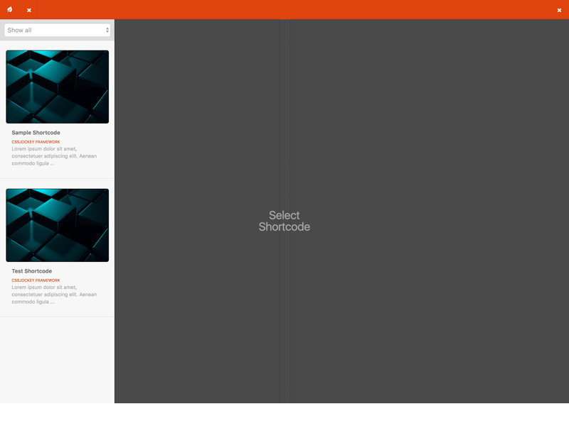 WordPress Shortcode Generator design ui wordpress