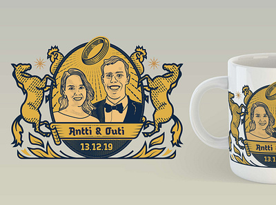 Tasteless Royal Mug for Friends' Wedding badge badge design badges illustration