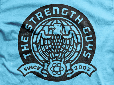 The Strength Guys bold eagle emblem fitness forefathers logo power seal strength