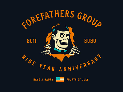 Forefathers 9 Year Anniversary 9th year anniversary brand designers forefathers graphic design illustration logo designer louie beans milluh web designers