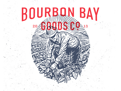 Bourbon Bay Goods Co. branding illustration logo type vintage
