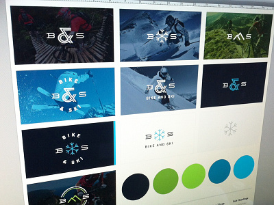 Bike & Ski Brand Explorations blue brand boards brand deck branding forefathers green identity logo logo design outdoors white