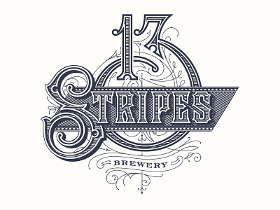 13 Stripes Brewery forefathers illustrated type illustration logo package design type typography vintage type