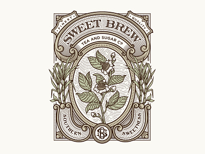 Sweet Brew forefathers illustration label label design label illustration sugar tea tea logo typography