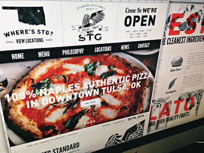 STG Pizzeria & Gelateria black and white craft forefathers old world pizza responsive responsive web typography website