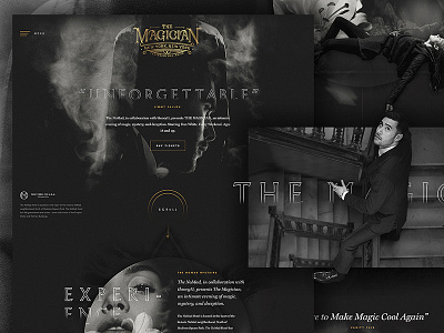 The Magician Website dark forefathers homepage magic matte mystery texture theory11 ui ux web website