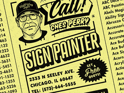 Right Way Signs - Yellow Pages Ad. advertisement ches perry forefathers right way signs sign painters sign painting yellow pages ad