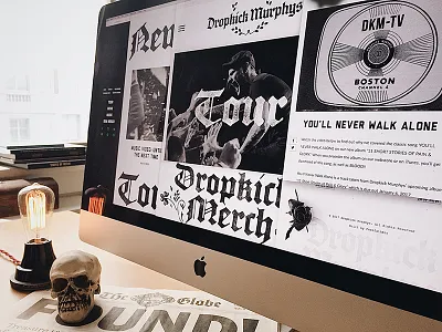 Dropkick Murphys Website black and white dropkick murphys forefathers responsive site texture ui ux website