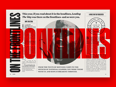Leading The Way Annual Report 2017 annual report bold editorial grid ministry newspaper print red type type design typography zine