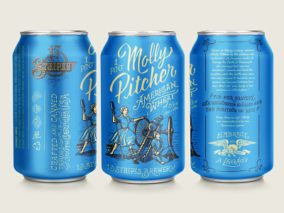 13 Stripes Brewing - Molly Pitcher American Wheat Can Design