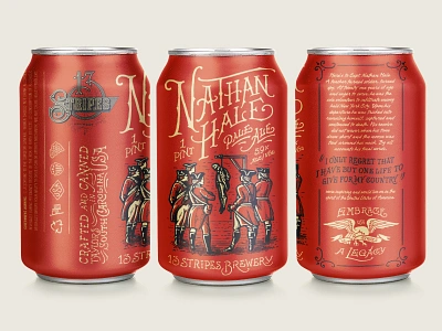 13 Stripes Brewing - Nathan Hale Pale Ale 13 stripes beer beer label can design craft beer forefathers illustrations labels package design packaging print design