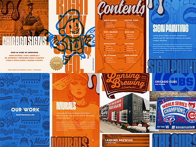 Right Way Signs Print Brochure blue branding brochure chicago cover forefathers illustration orange print print design zine