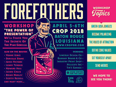 FOREFATHERS WORKSHOP / CROP 2018 cajun shrimp crawfish conference crop baton rouge louisiana growcase louie beans megadeth hangar 18 the forefathers group workshop