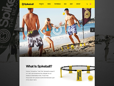 Spikeball v2 black forefathers fun homepage minimal slider video website yellow