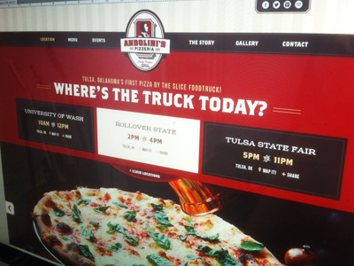 Andolini's Pizzeria Food Truck black food truck forefathers italian one page pizza red responsive website