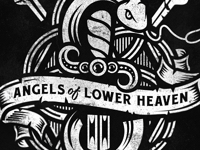 Dark Prayers - Angels Of Lower Heaven black crest forefathers glass illustration