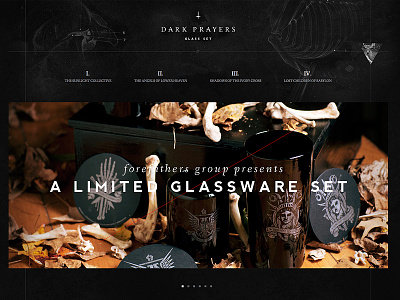 Dark Prayers black forefathers glass responsive website white