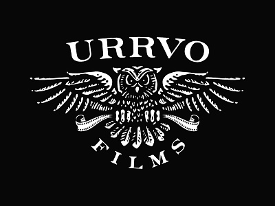 URRVO black film logo logo concept logo design media owl video videography white