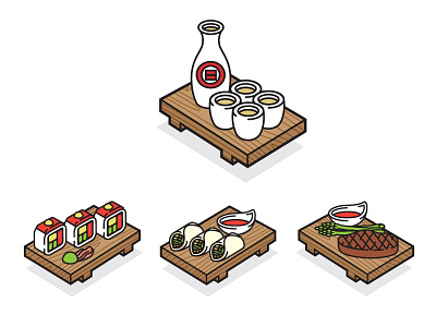 Yoko Icons asian color icons illustrations sushi