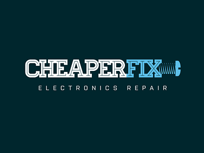 Cheaperfix blue cheap cheaper electronic fix illustrator logo repair vector