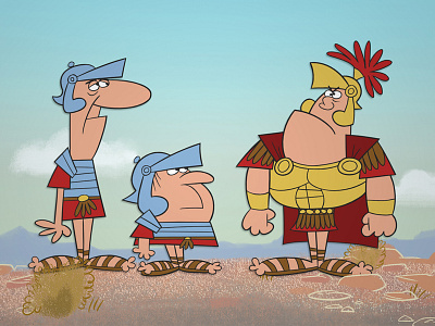 Romans cartoon character character design david de rooij jelle brunt romans soldiers