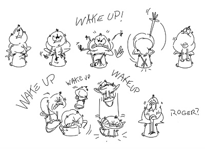 Waaaaake up! cartoon character mushroompark story storyboard