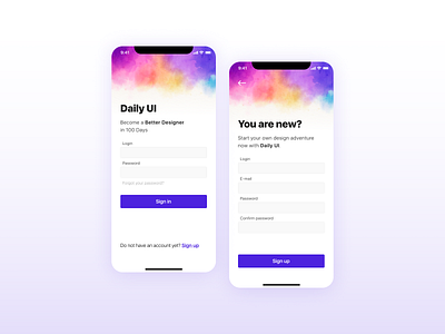 Daily UI - Sign up - 001 app dailyui dailyuichallenge design ui violet