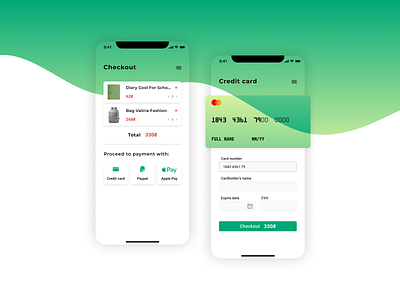 Daily UI - Credit Card Checkout - 002 app checkout checkout form credit card dailyui dailyuichallenge design form green ui