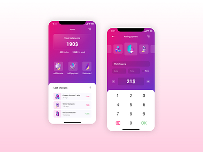 Daily UI - Calculator - 004 app calculator dailyui dailyuichallenge design finance app flat pink ui