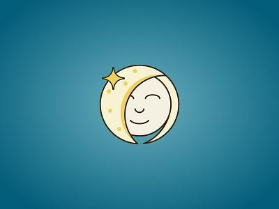 Sleep icon design dream girl icon illustration logo moon night sleep star yellow