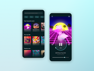 Daily UI - Music Player - 009 app blue dailyui dailyuichallenge dark design music music player song ui