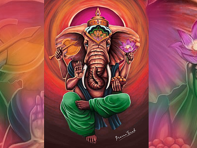 Lord of Elephant Whisperer brushes ganesha hinduism photoshop poster tribute