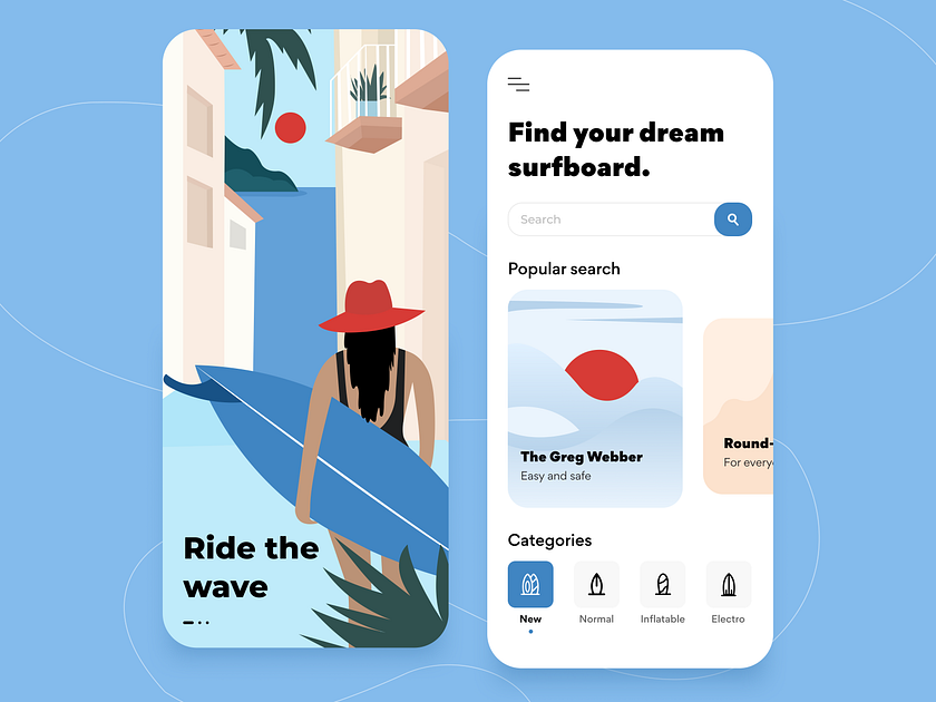 Surf Store IOS Application by Kate for Arounda UX/UI & WEB on Dribbble