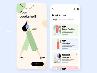 Book Store - Mobile App application arounda books color concept design digital product figma illustrations literature mobile app notification product design reading saas search store tracking ui ux
