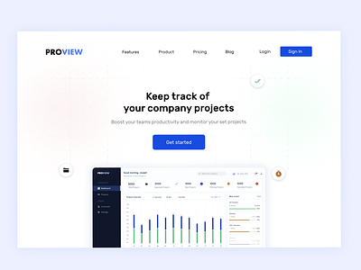 Project tracking app landing page