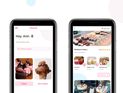 Nibbles bakery cake design icecream mobile app mobile app design shops sweet vendors