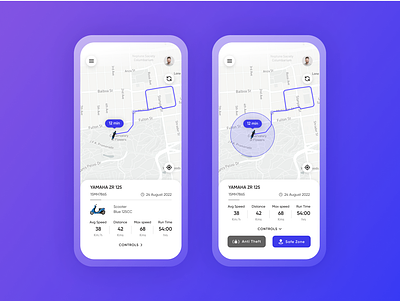 Vehicle GPS Tracking app UI gps app location smart app design tracking ui
