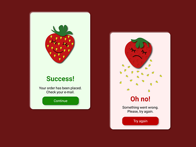 Flash Message - DailyUI #011 011 app daily ui dailyui design figma flash flash message illustration illustrator mobile mobile app mobile design mockup neumorphic neumorphism strawberry ui