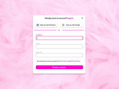 Sign Up - DailyUI #001 daily ui dailyui design figma mockup pink sign up signup ui ux web website