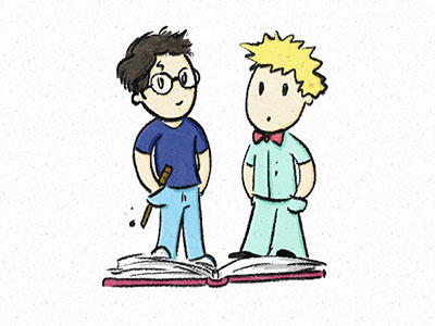 Harry Potter and Le Petit Prince book cartoon character digital harry potter illustration literature petit prince print sketch