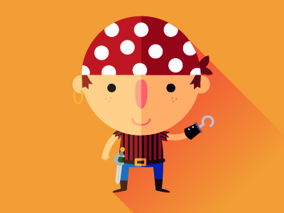 Cute Pirate adventure character design flat illustration kid pirate vector vectorart