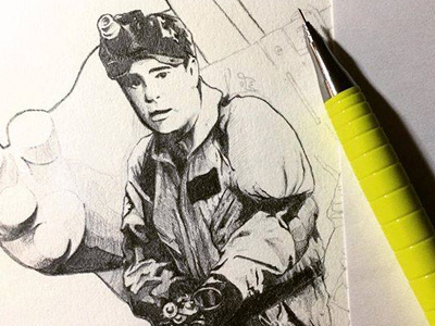 who you gonna call? draw drawing film ghost ghostbusters illustration movie pencil photorealistic realism retro sketch