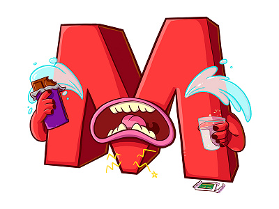 M for Menophobia 36 days of type alphabet cartoon character comic illustration phobia type typography vector