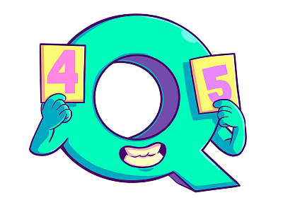 Q for Quadraphobia and Quintaphobia 36 days of type alphabet cartoon character comic illustration phobia type typography vector