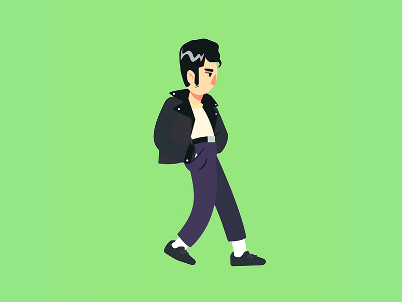 Danny Zuko after effects animation character design design illustration vector