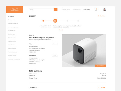 Lazada Order Tracker Concept concept desktop e commerce ui uiux visual design