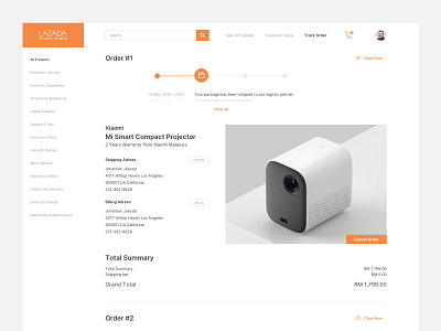 Lazada Order Tracker Concept