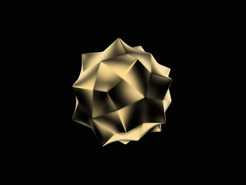 Shape animation geometric gold shape